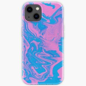 Cotton Candy Pink & Blue Liquid Marble  iPhone Case